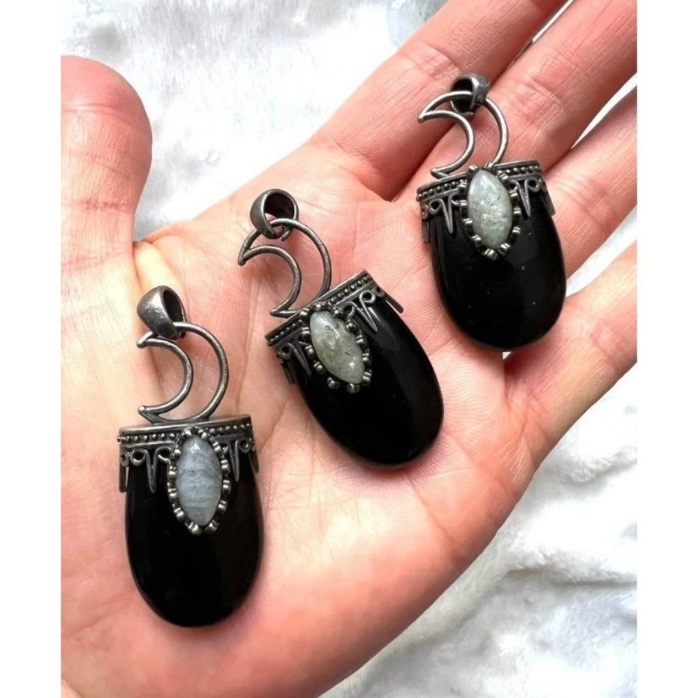 STRENGTH Green Adventurine Crescent Moon Necklace